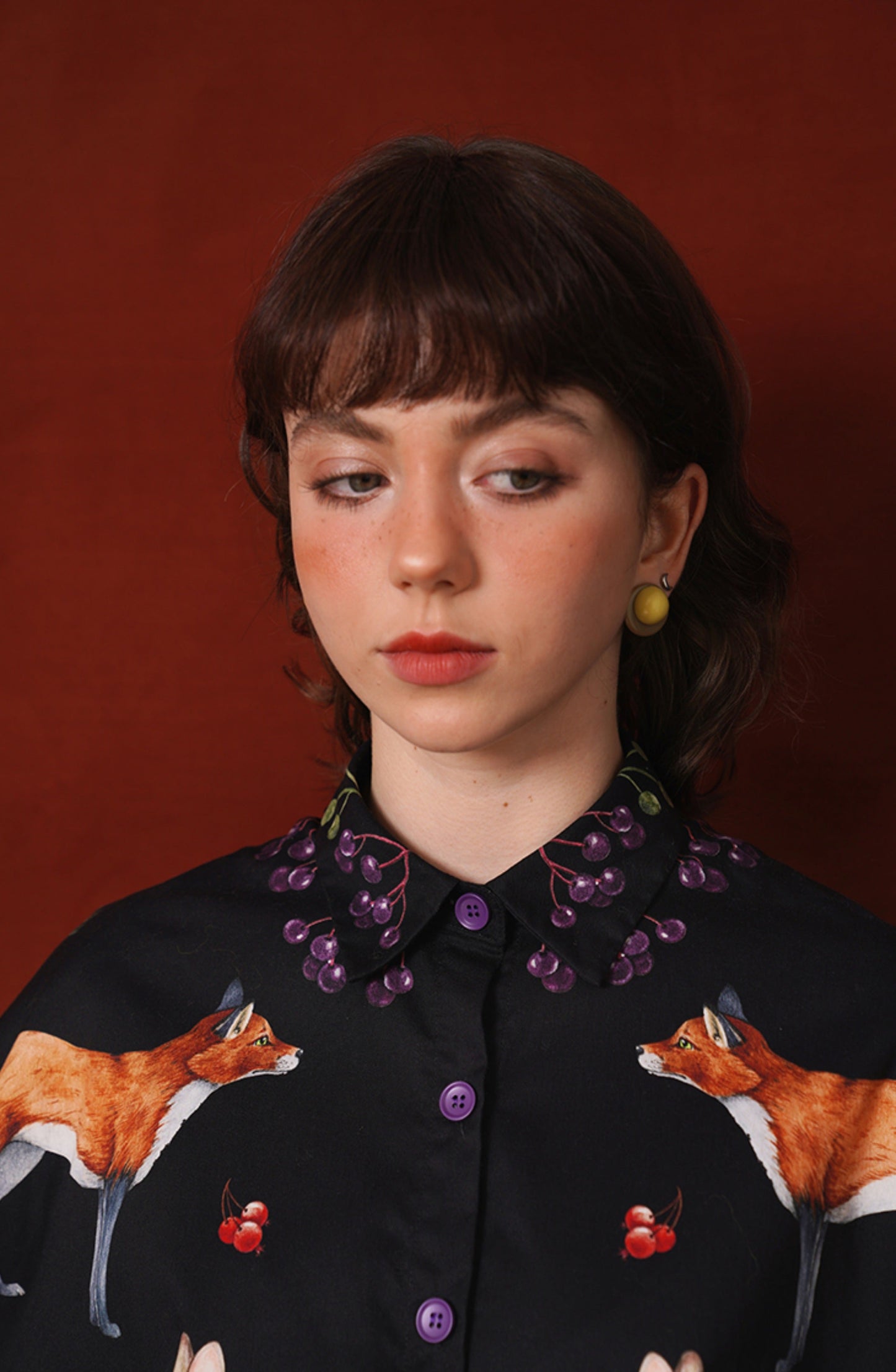 アニマルプリントのヴィンテージ風シャツ