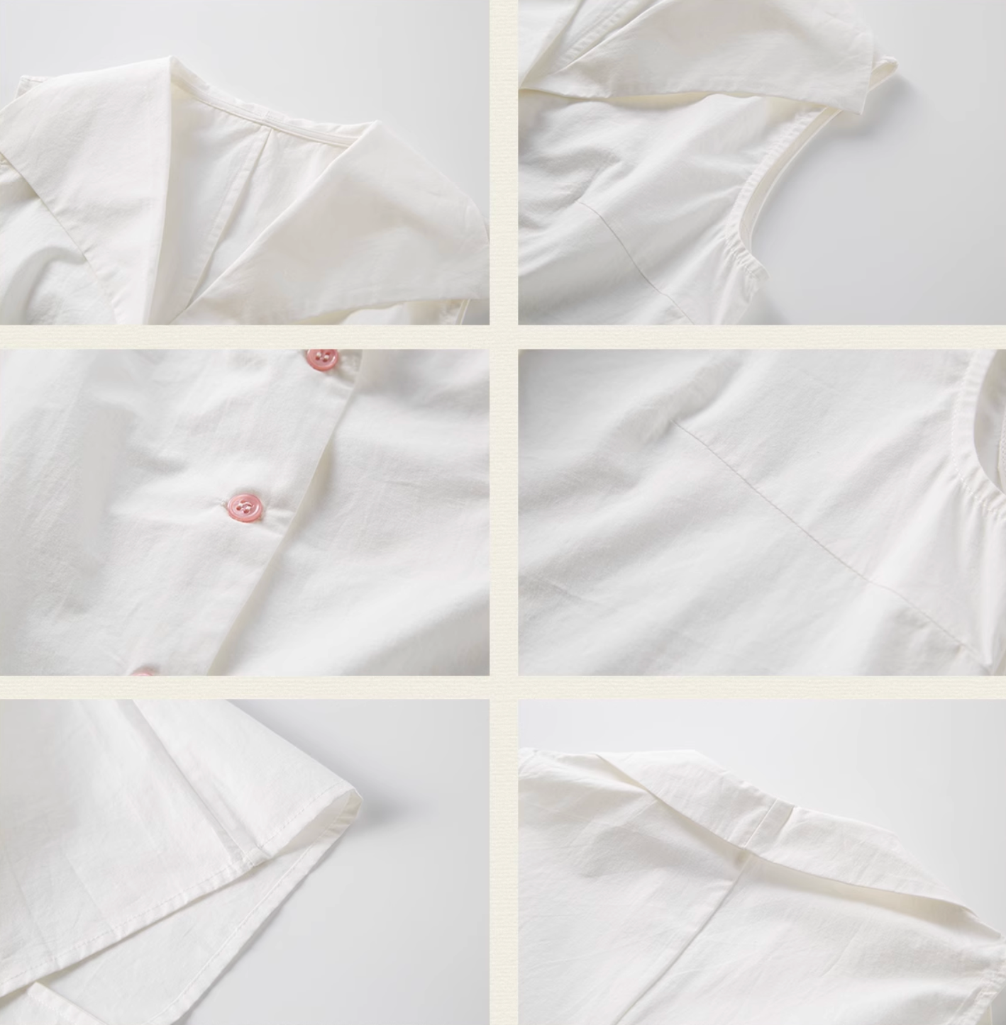 クラシルカルノースリーブコットンシャツ