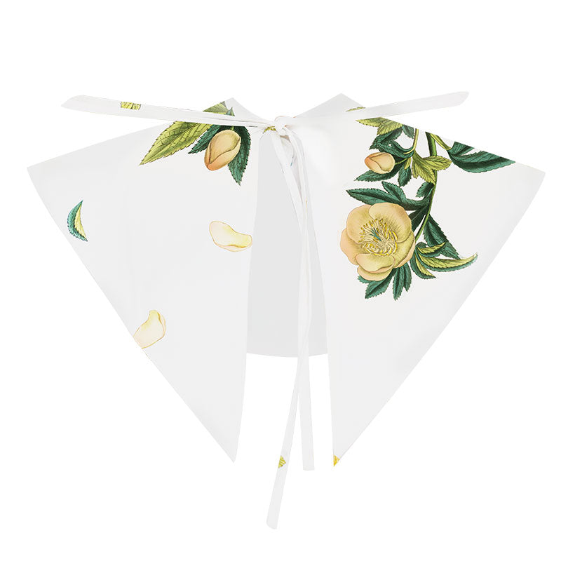 フェイクカラー付き植物プリントのワンピース