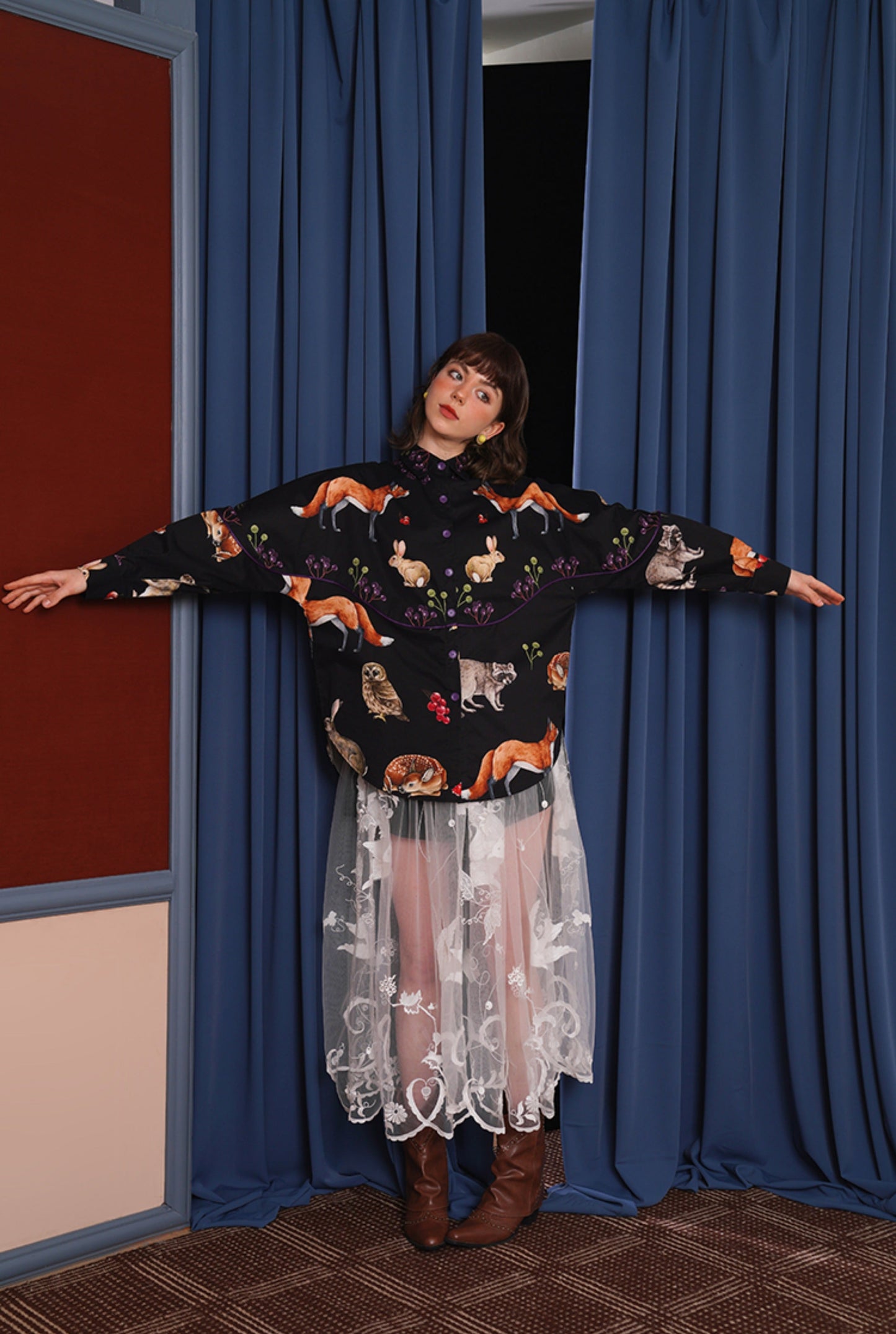シアーレースのロングスカート